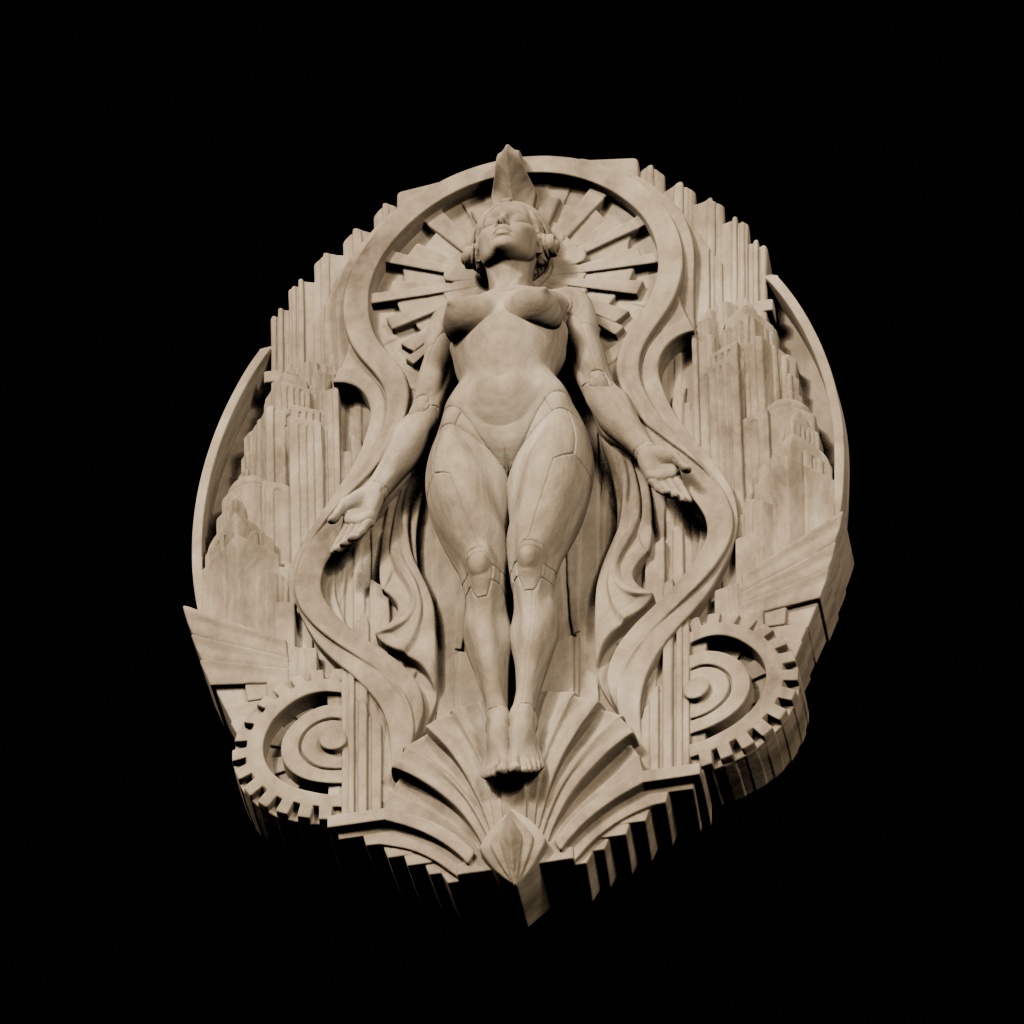 Metropolis Art Deco Nude CNC STL file preview 4