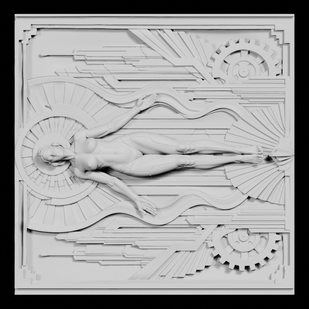 Metropolis Square Female Figure Android CNC STL file preview