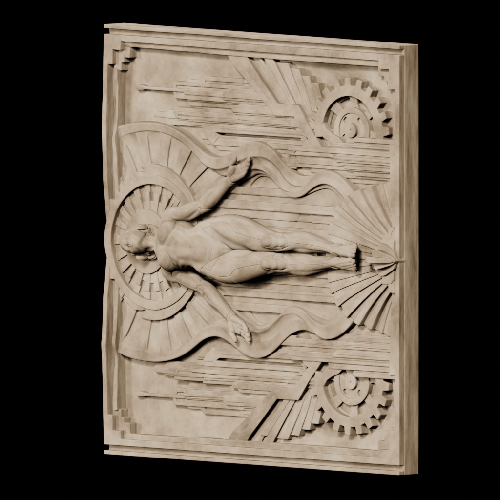 Metropolis Square Female Figure Android CNC STL file preview 3