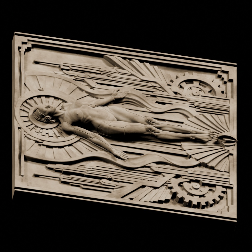 Metropolis Square Female Figure Android CNC STL file preview 4