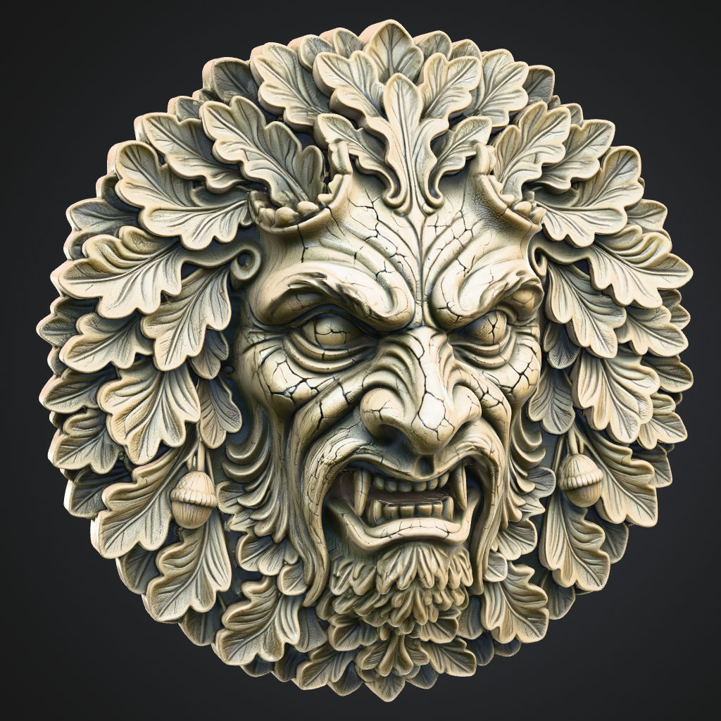 Monsterous Gargoyle Greenman CNC STL file preview