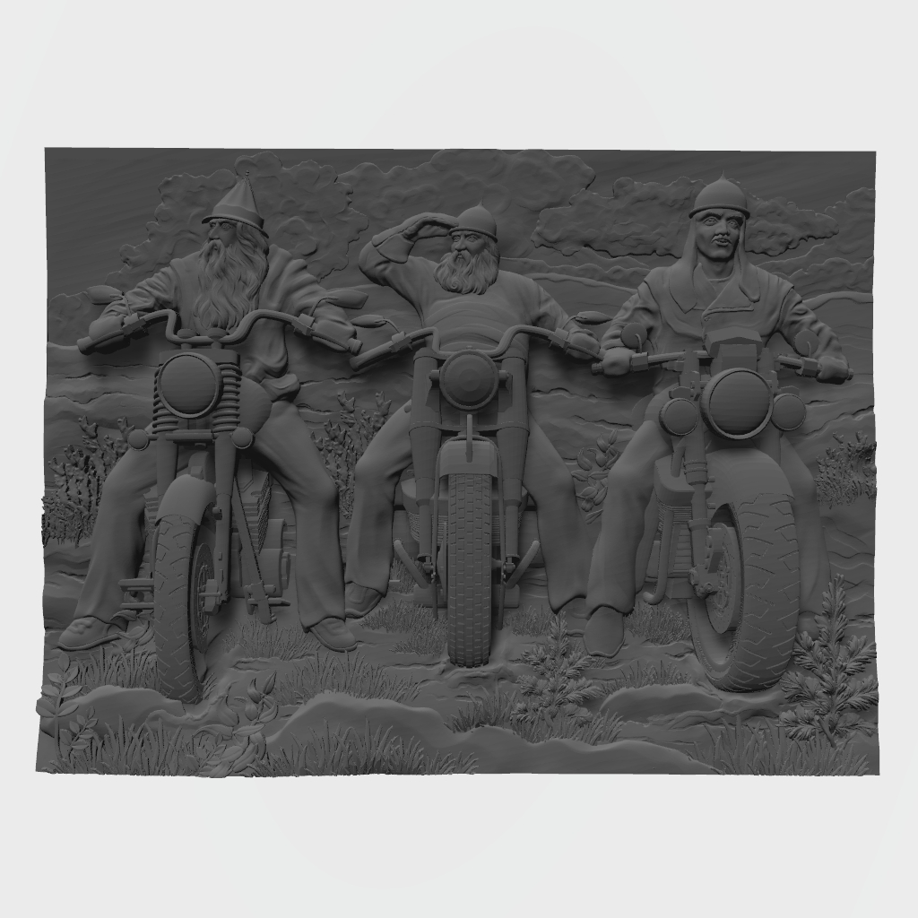 Motorcycle Rider Gang Harley Motorbike CNC STL file preview