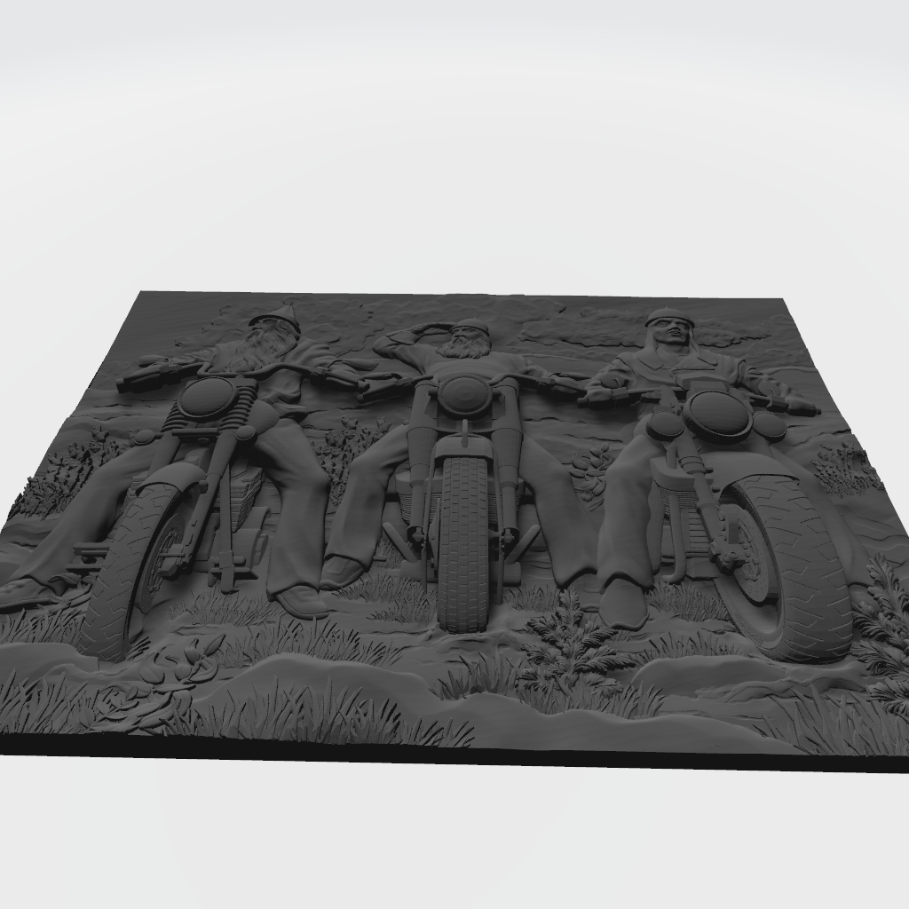 Motorcycle Rider Gang Harley Motorbike CNC STL file preview 2