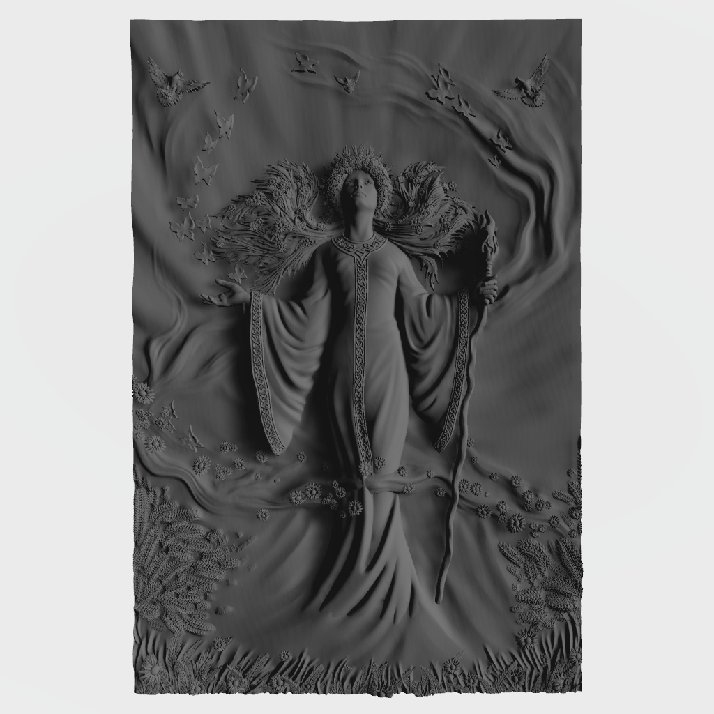 Mystic Lady Girl Fantasy CNC STL file preview