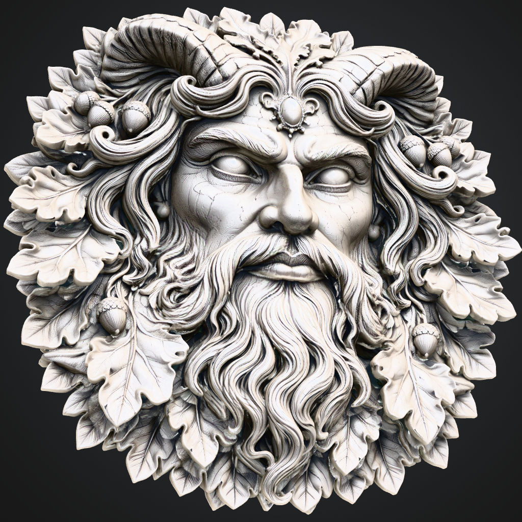 Mythological Greenman CNC Carving Model CNC STL file preview