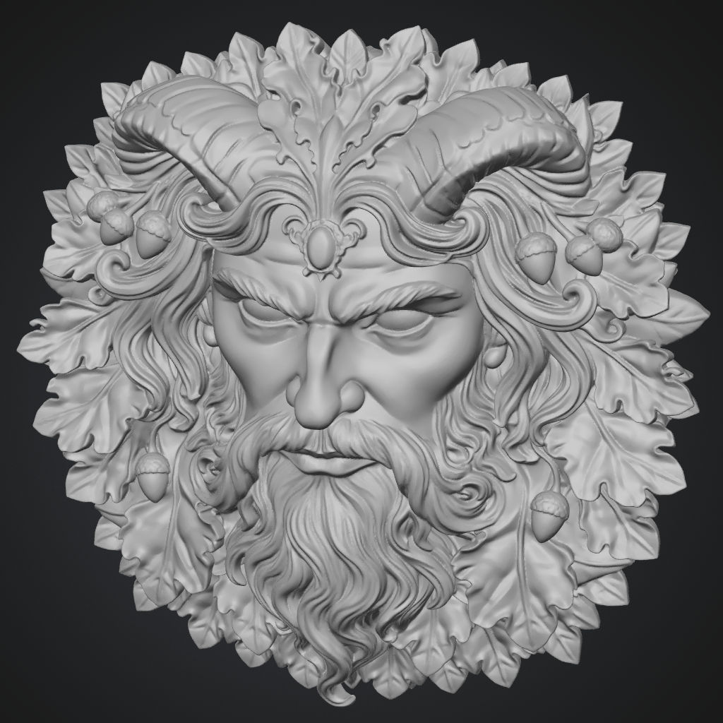 Mythological Greenman CNC Carving Model CNC STL file preview 2
