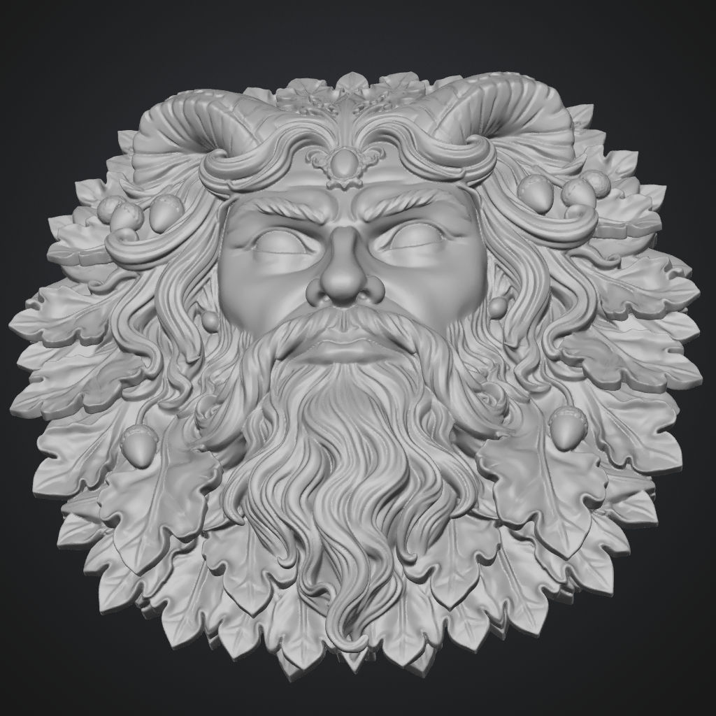 Mythological Greenman CNC Carving Model CNC STL file preview 3