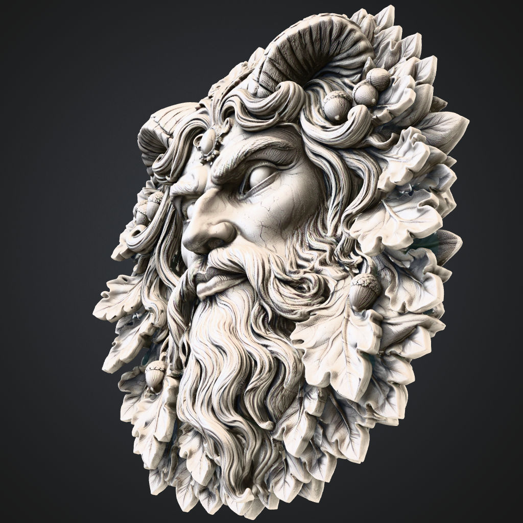 Mythological Greenman CNC Carving Model CNC STL file preview 4