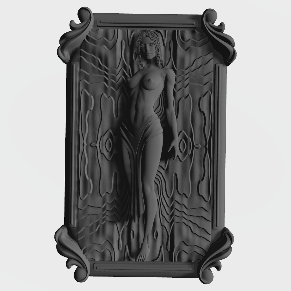 Naked Girl Woman 3D Model Relief CNC STL file preview