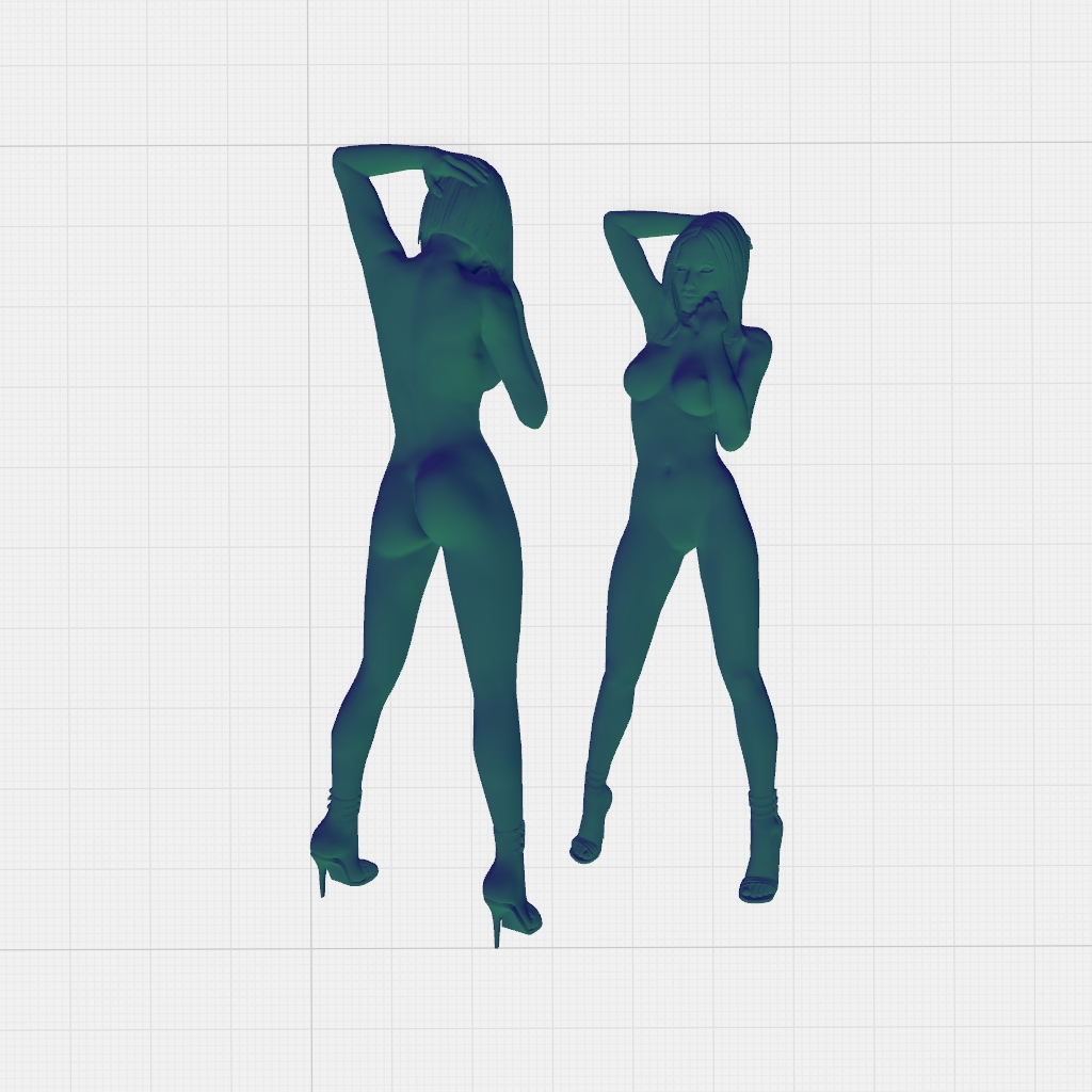 Nude Mirror Girl Woman Female Beauty CNC STL Model 06 CNC STL file preview 2
