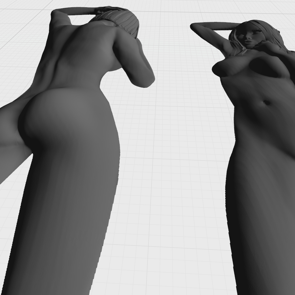 Nude Mirror Girl Woman Female Beauty CNC STL Model 06 CNC STL file preview 4