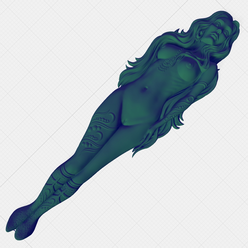 Nude Warrior Princess Woman Girl CNC STL Model CNC STL file preview 2