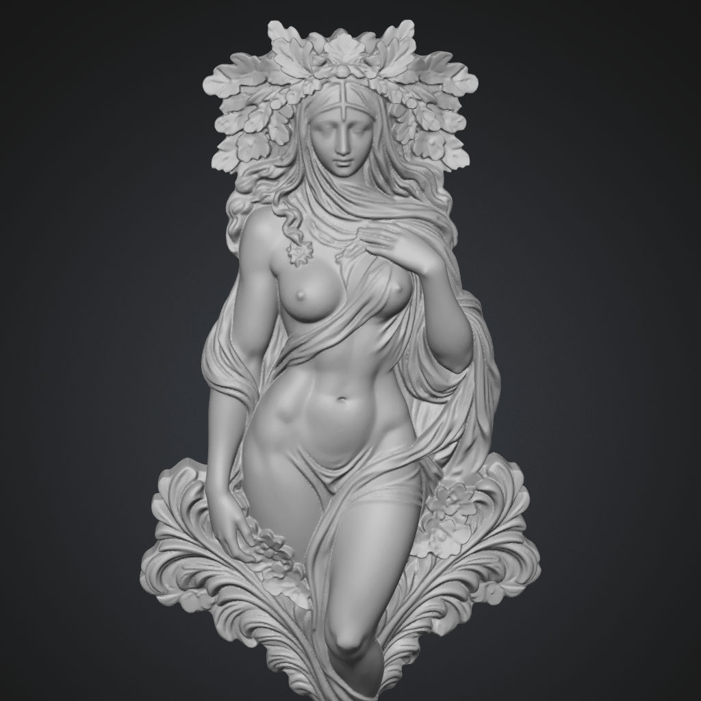 Oak-Leaf Modesty CNC STL file preview
