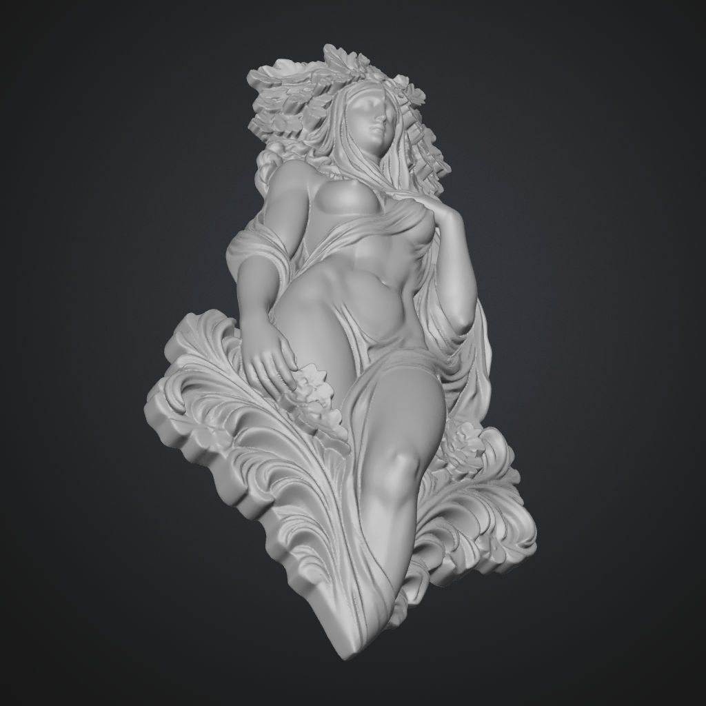 Oak-Leaf Modesty CNC STL file preview 2