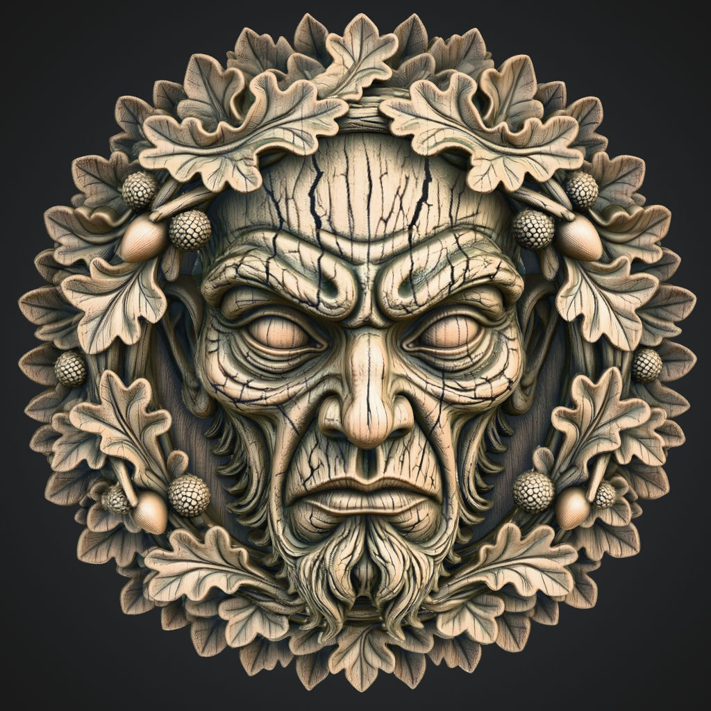 Oak Guardian Greenman Goblin CNC STL file preview