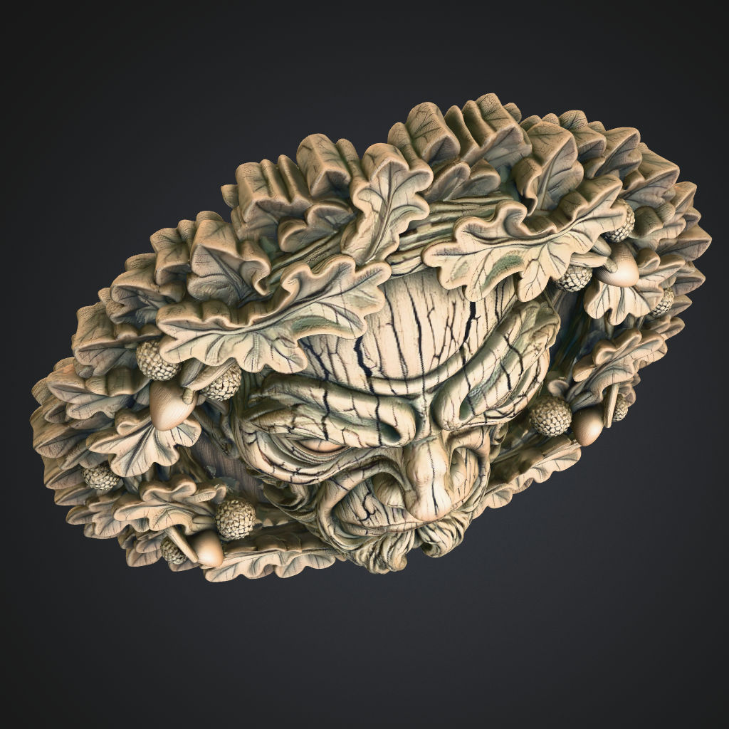 Oak Guardian Greenman Goblin CNC STL file preview 3