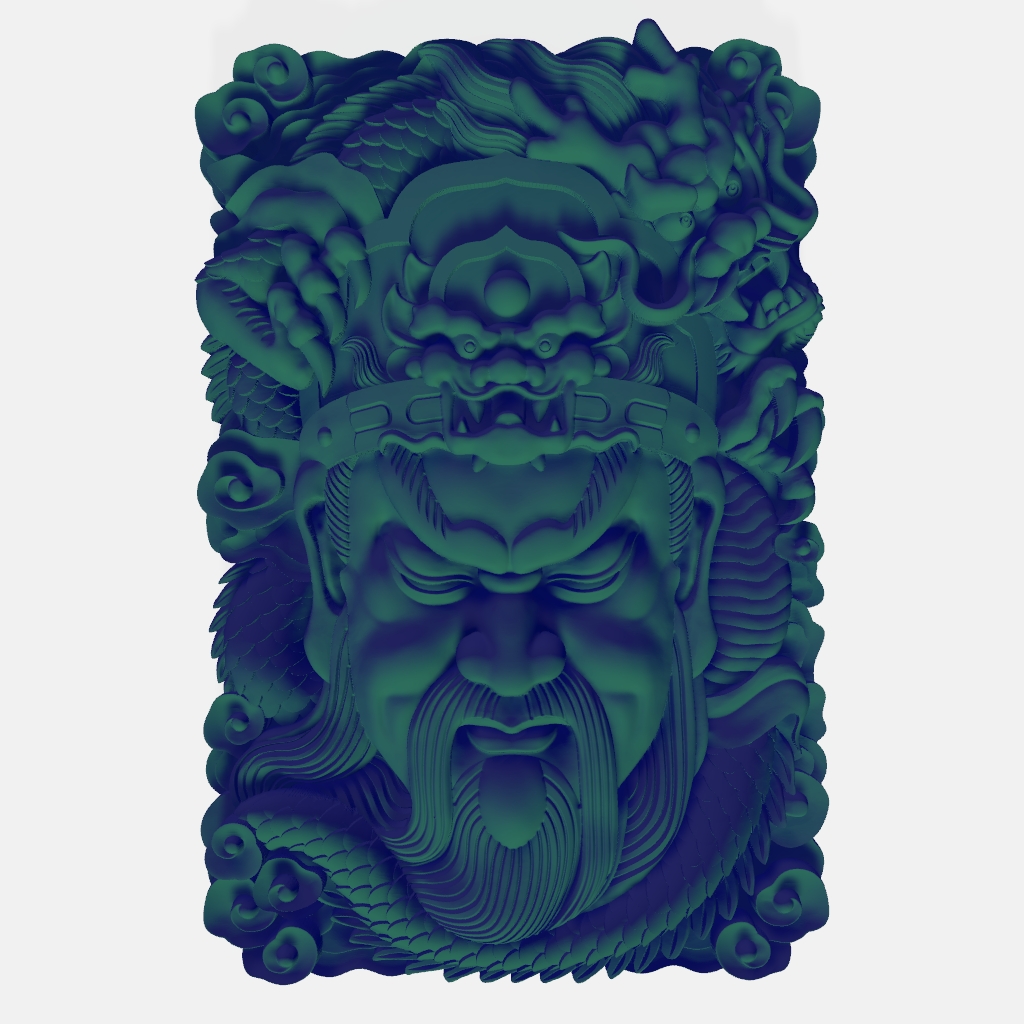Oriental Guangong Dragon CNC STL file preview