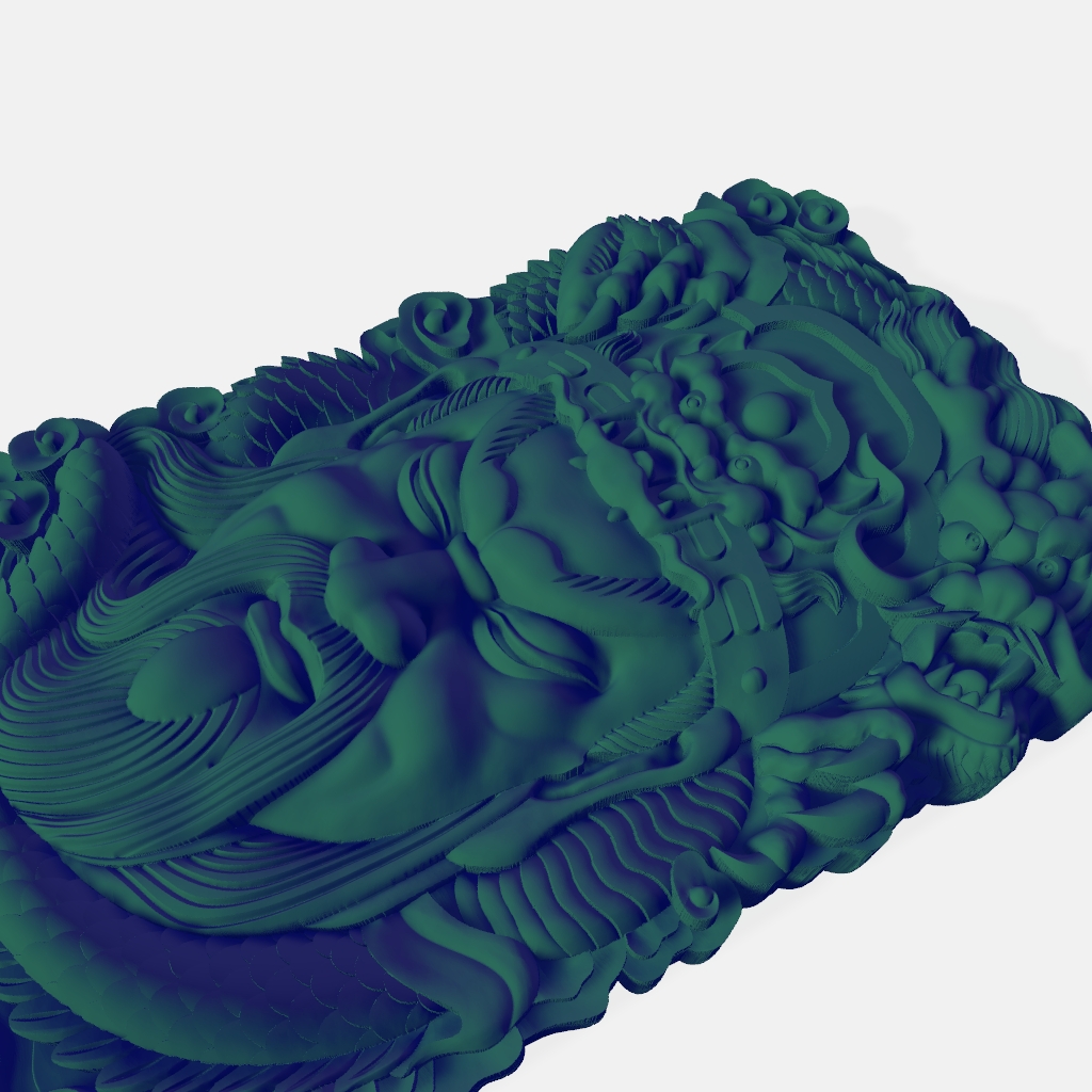 Oriental Guangong Dragon CNC STL file preview 4