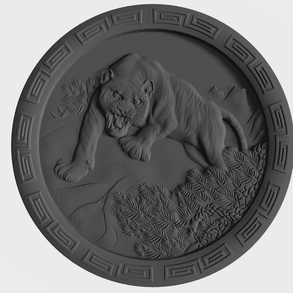Oriental Tiger CNC Model CNC STL file preview 3
