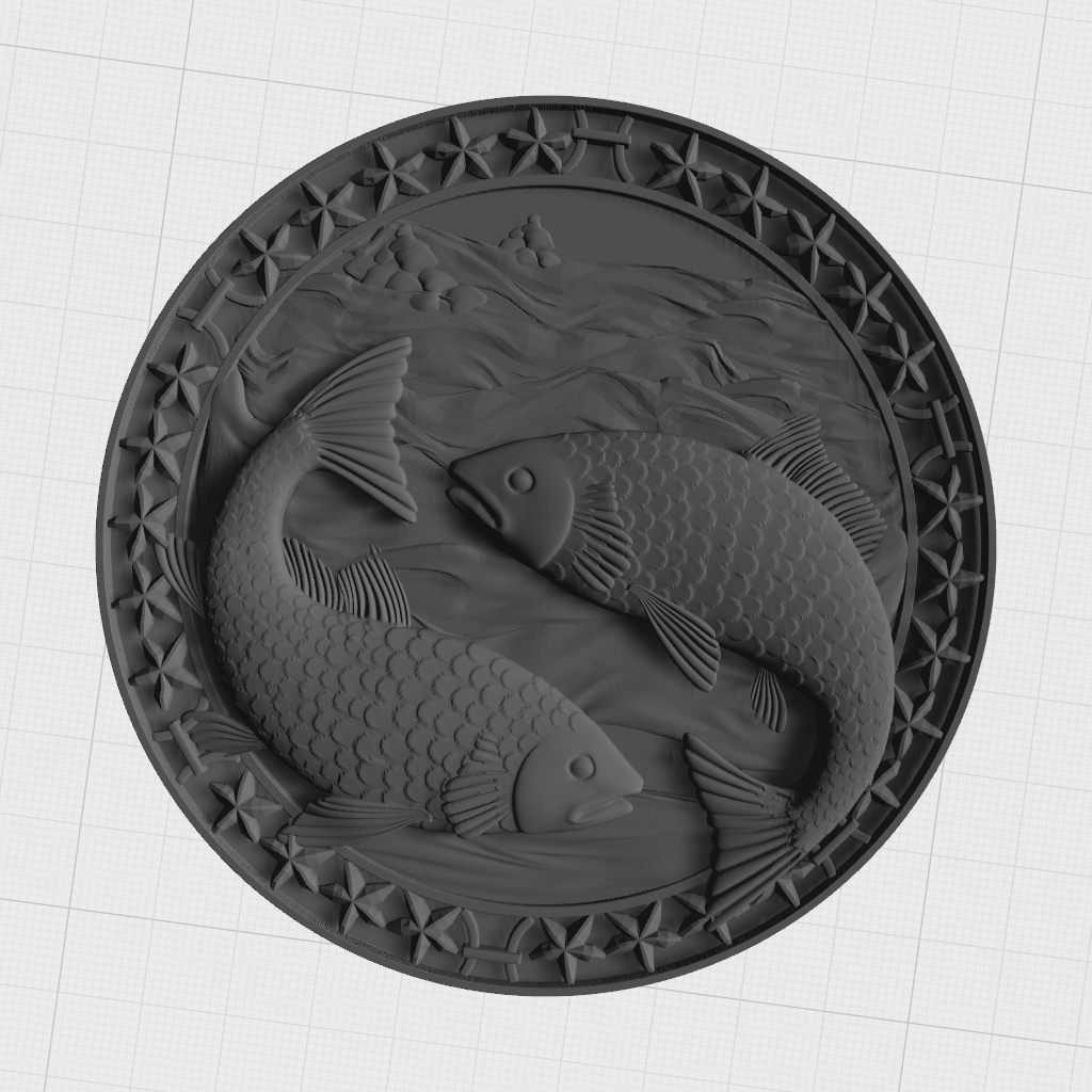 Pices Fish Astrology CNC STL Model CNC STL file preview