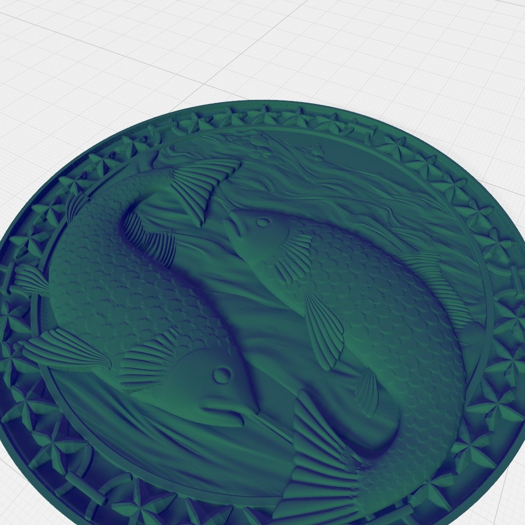 Pices Fish Astrology CNC STL Model CNC STL file preview 2