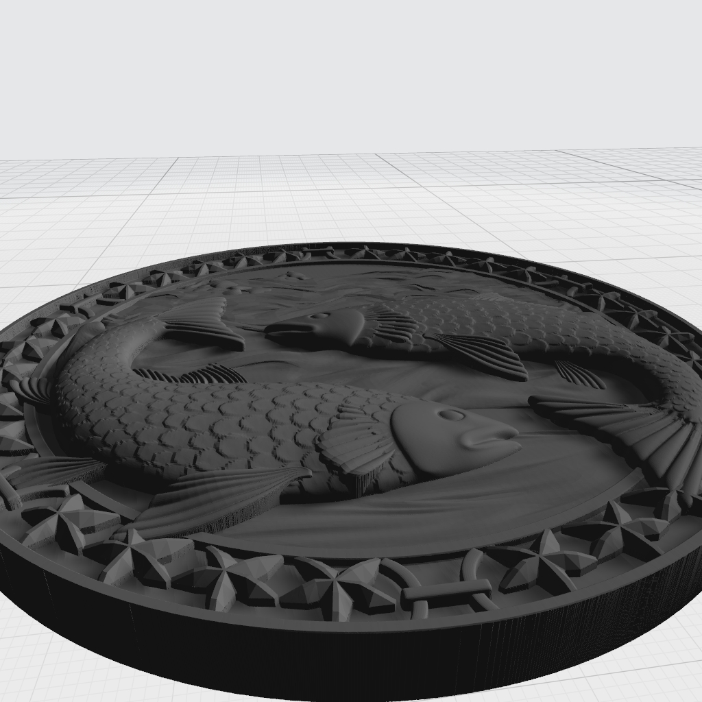 Pices Fish Astrology CNC STL Model CNC STL file preview 3