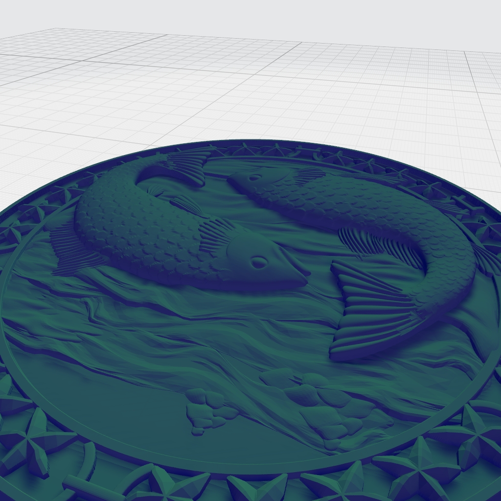 Pices Fish Astrology CNC STL Model CNC STL file preview 4