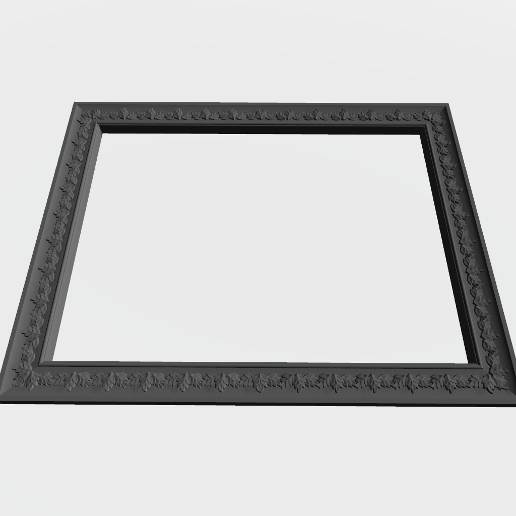 Picture Frame Carved Leaves CNC STL file preview 2