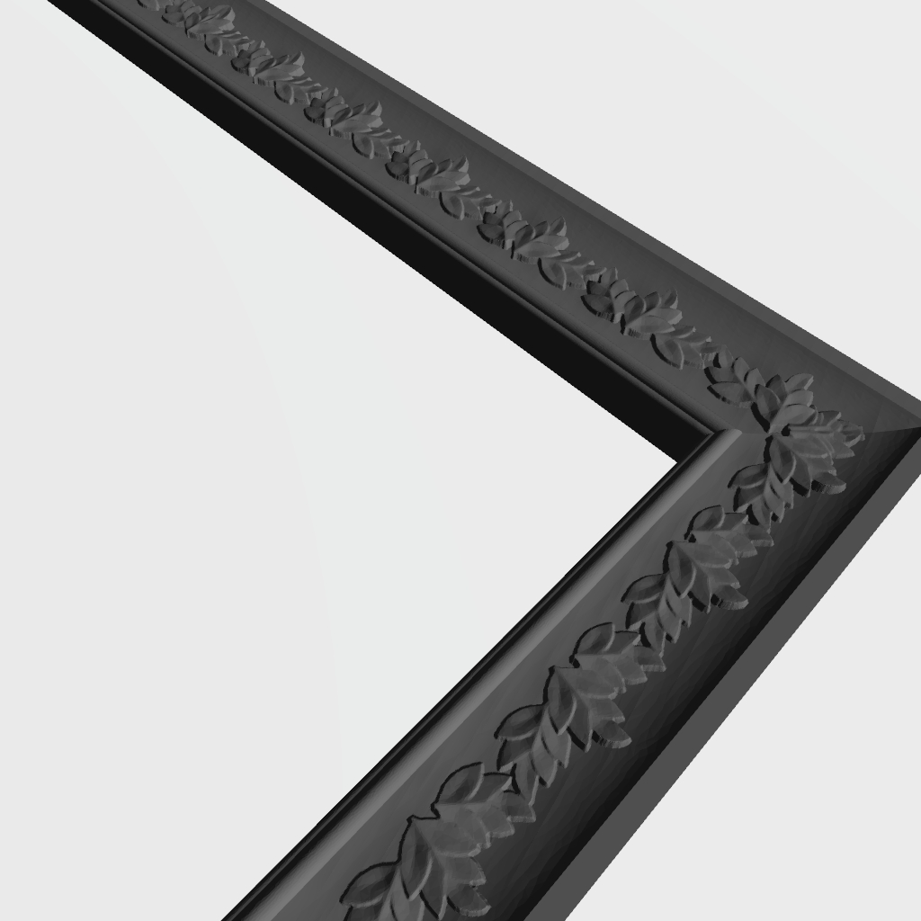 Picture Frame Carved Leaves CNC STL file preview 3