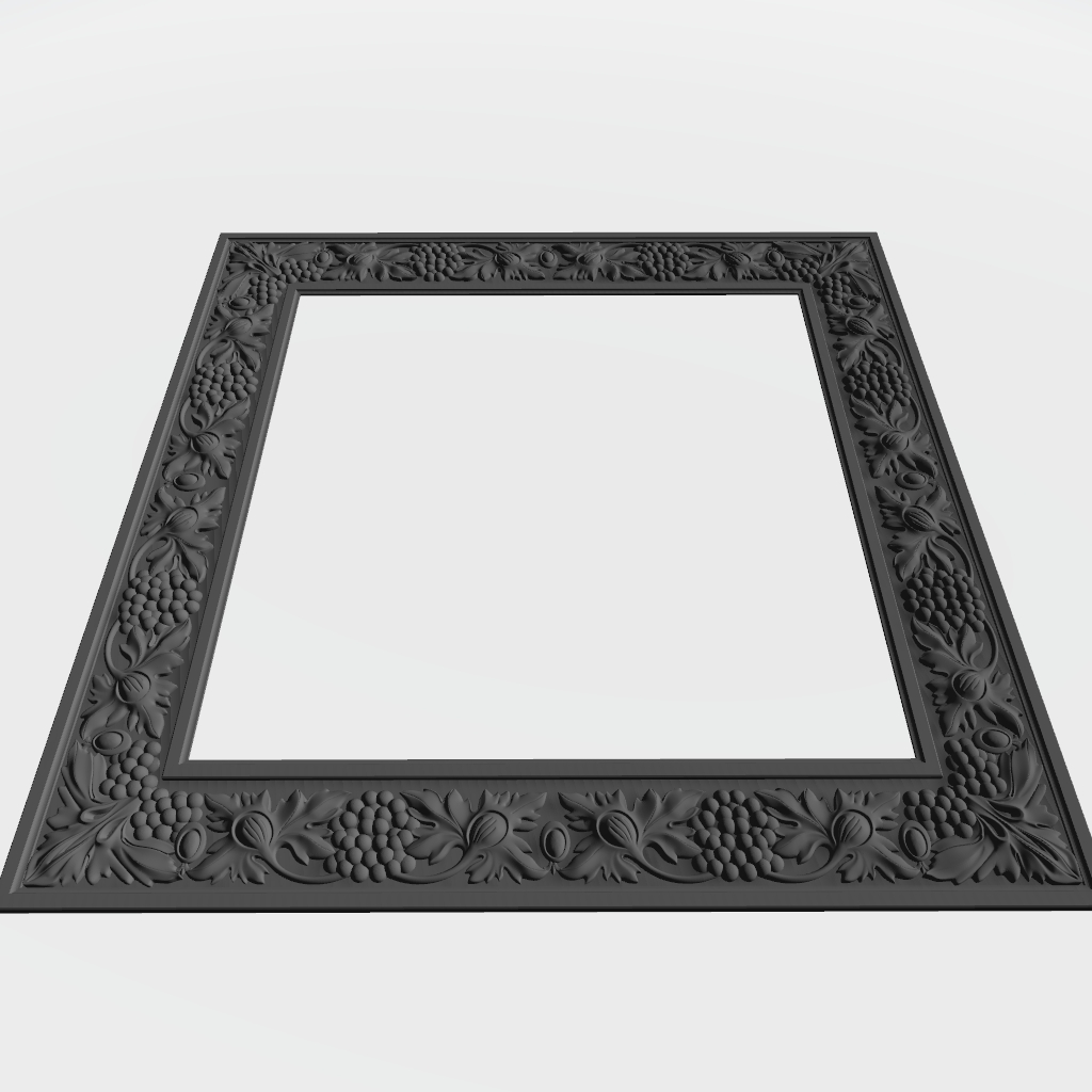 Picture Frame Grapes Leaves CNC STL file preview