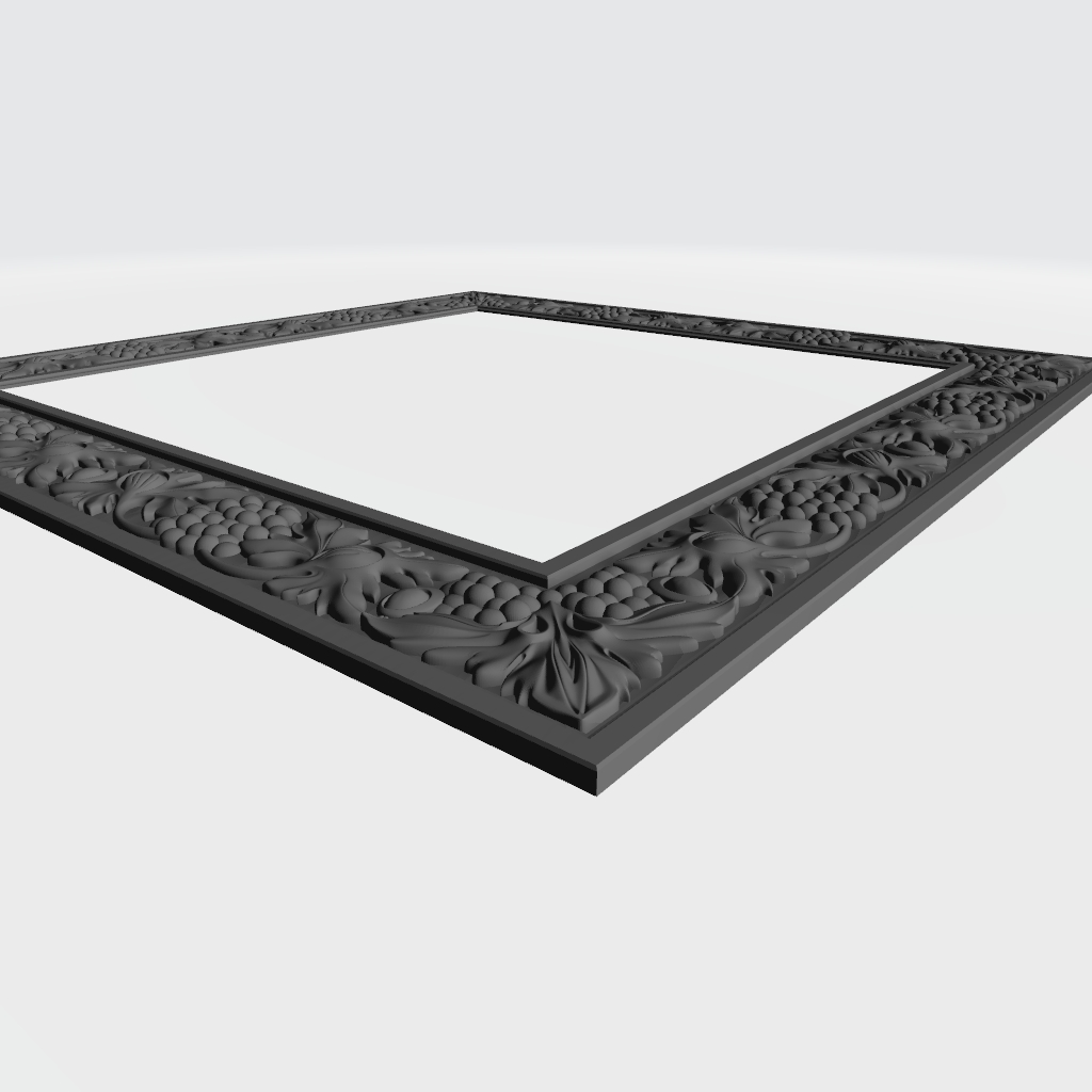 Picture Frame Grapes Leaves CNC STL file preview 2