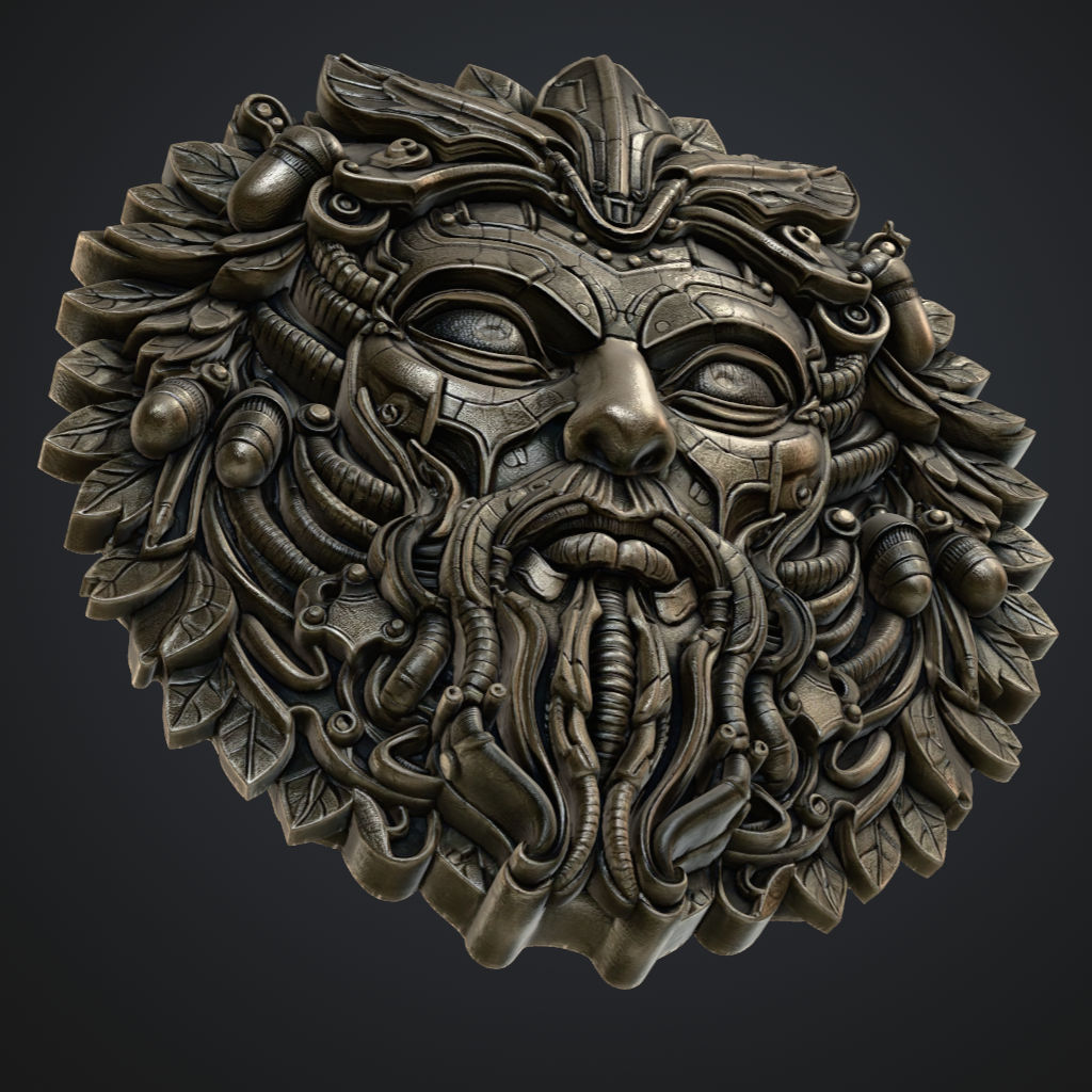 Predator Greenman CNC STL file preview 2