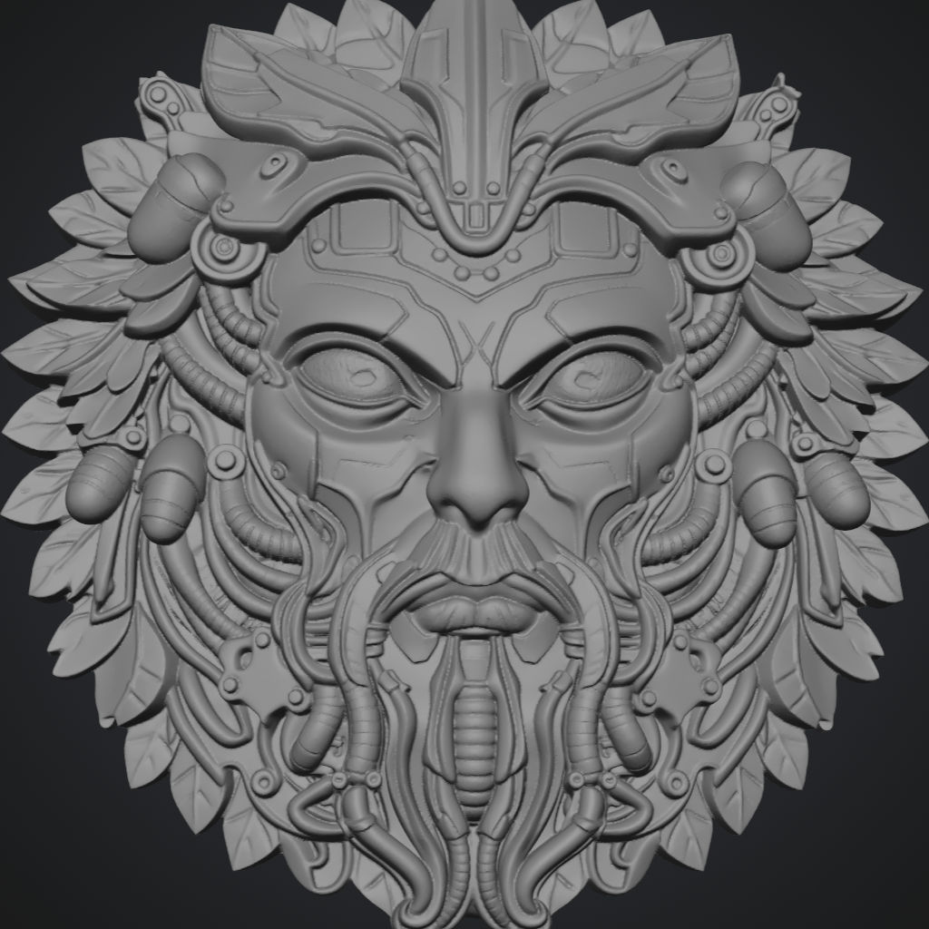 Predator Greenman CNC STL file preview 3