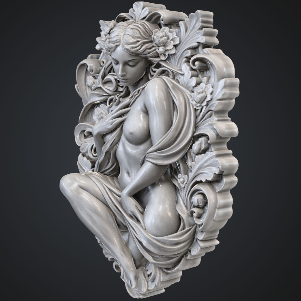 Rather Girl Woman Nude CNC STL file preview 2