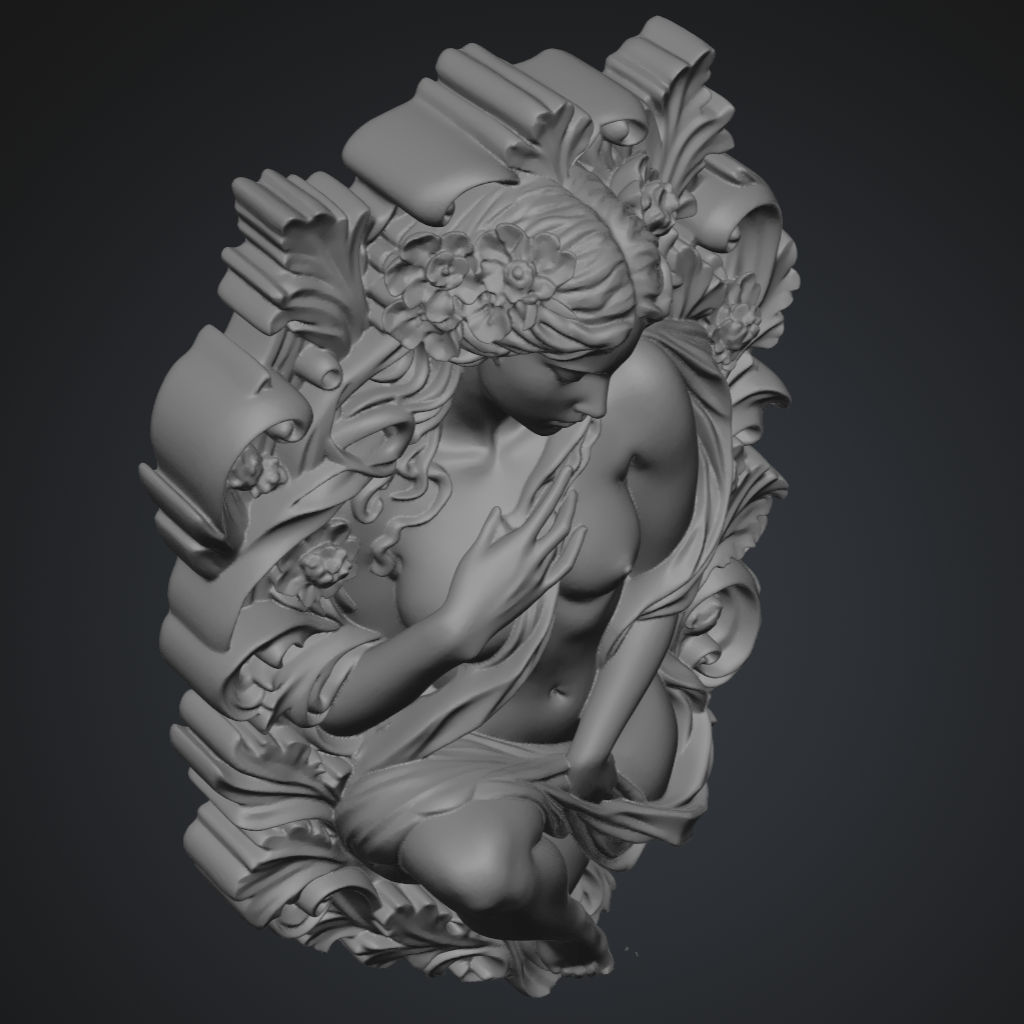 Rather Girl Woman Nude CNC STL file preview 3