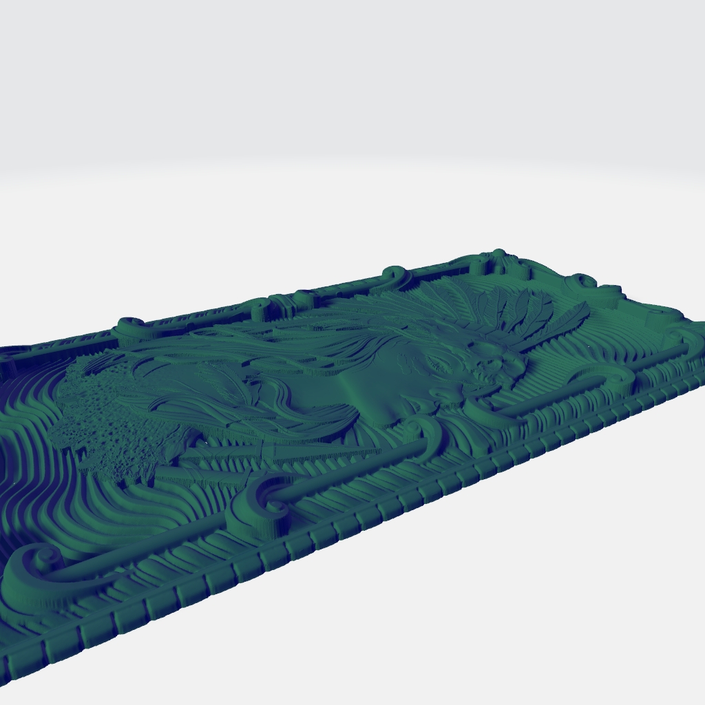 Red Indian Squaw Girl Face CNC STL file preview 3