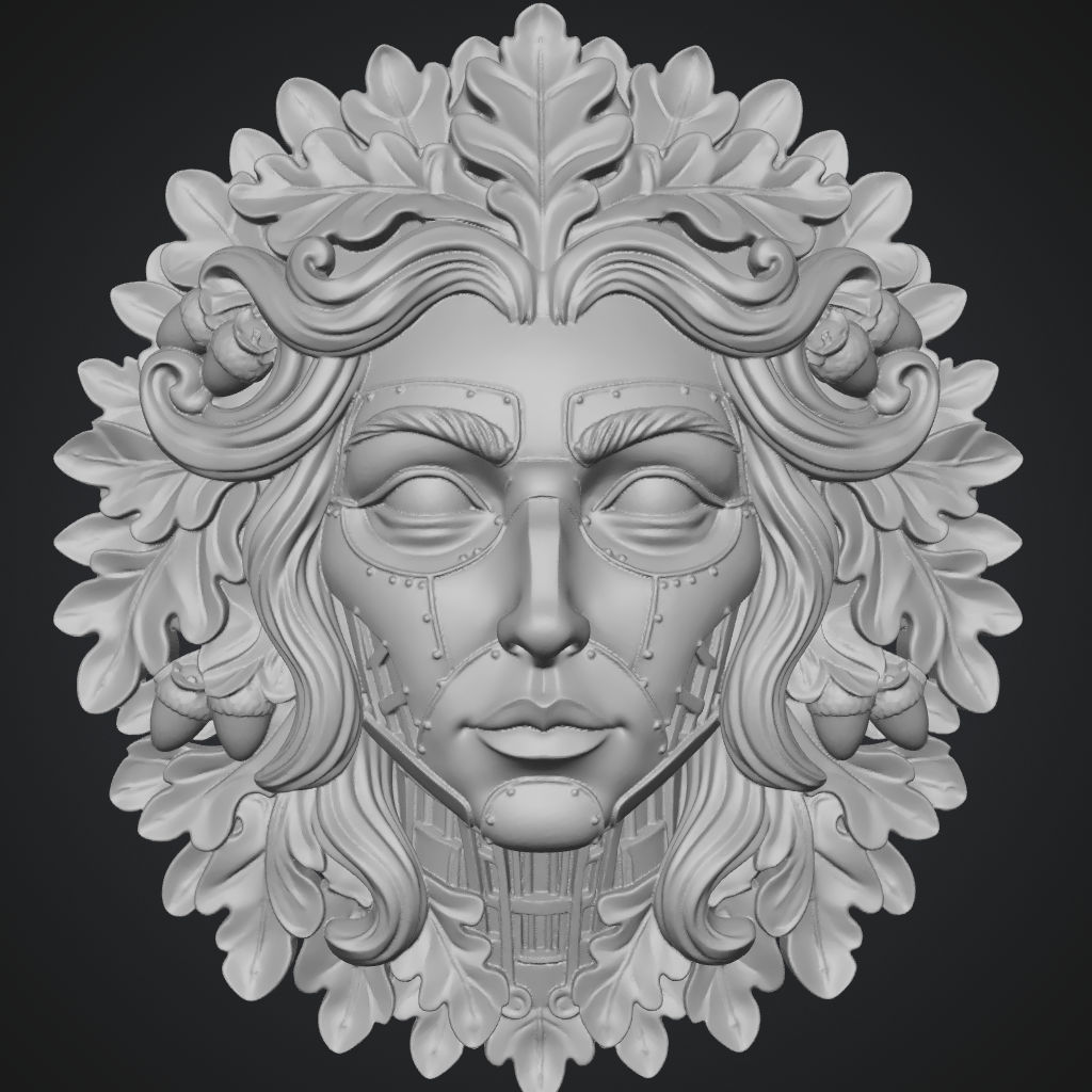 Robot Greenman Greenwoman Girl Lady 3D CNC Carving File CNC STL file preview