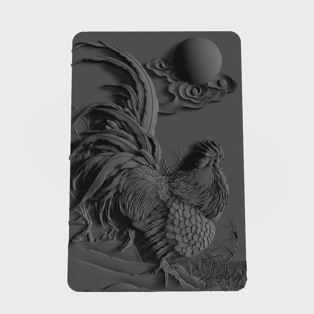 Rooster Cockrel CNC STL file preview 2