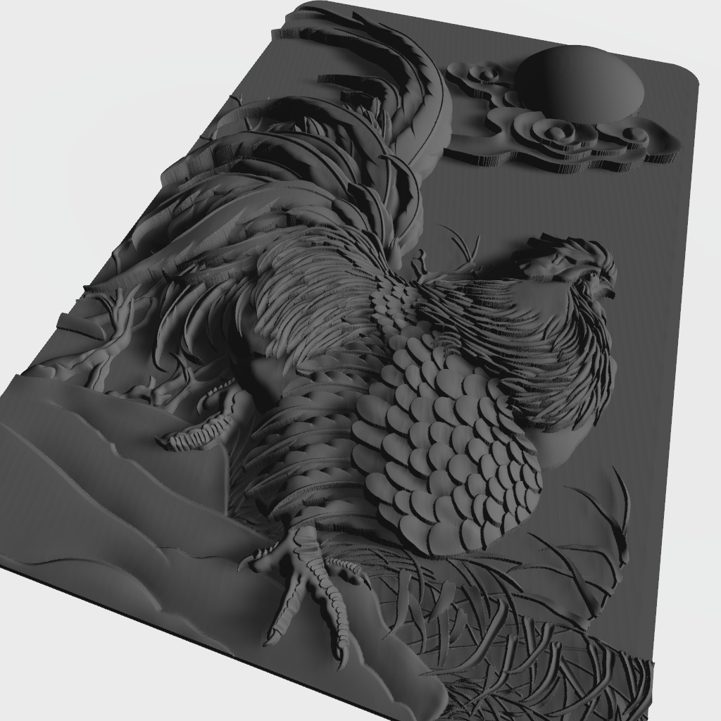 Rooster Cockrel CNC STL file preview 3