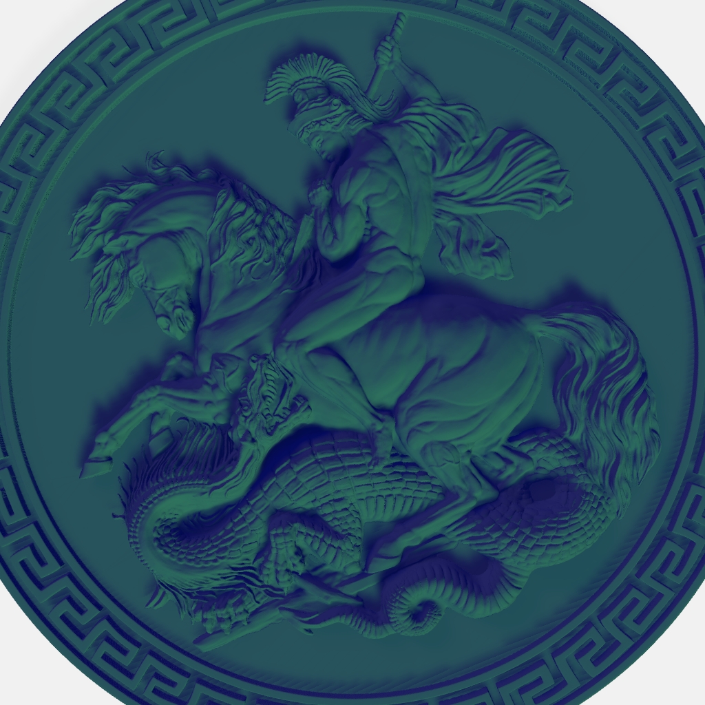 Saint George Dragon Sovereign Plaque CNC STL file preview