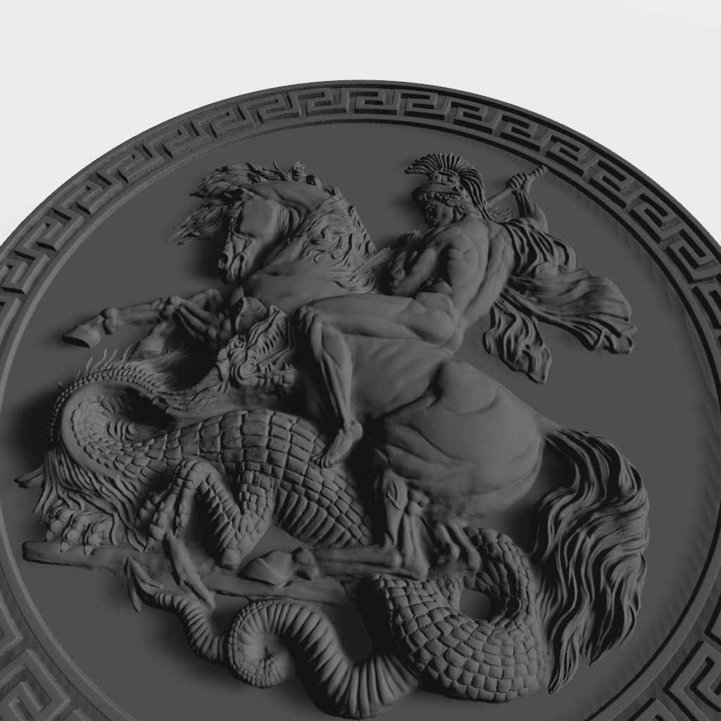 Saint George Dragon Sovereign Plaque CNC STL file preview 2