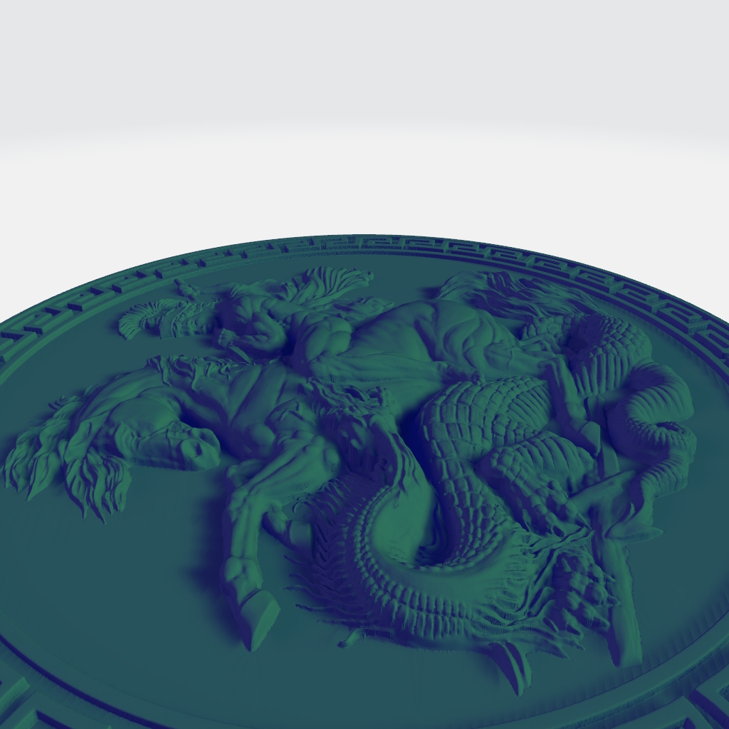 Saint George Dragon Sovereign Plaque CNC STL file preview 3