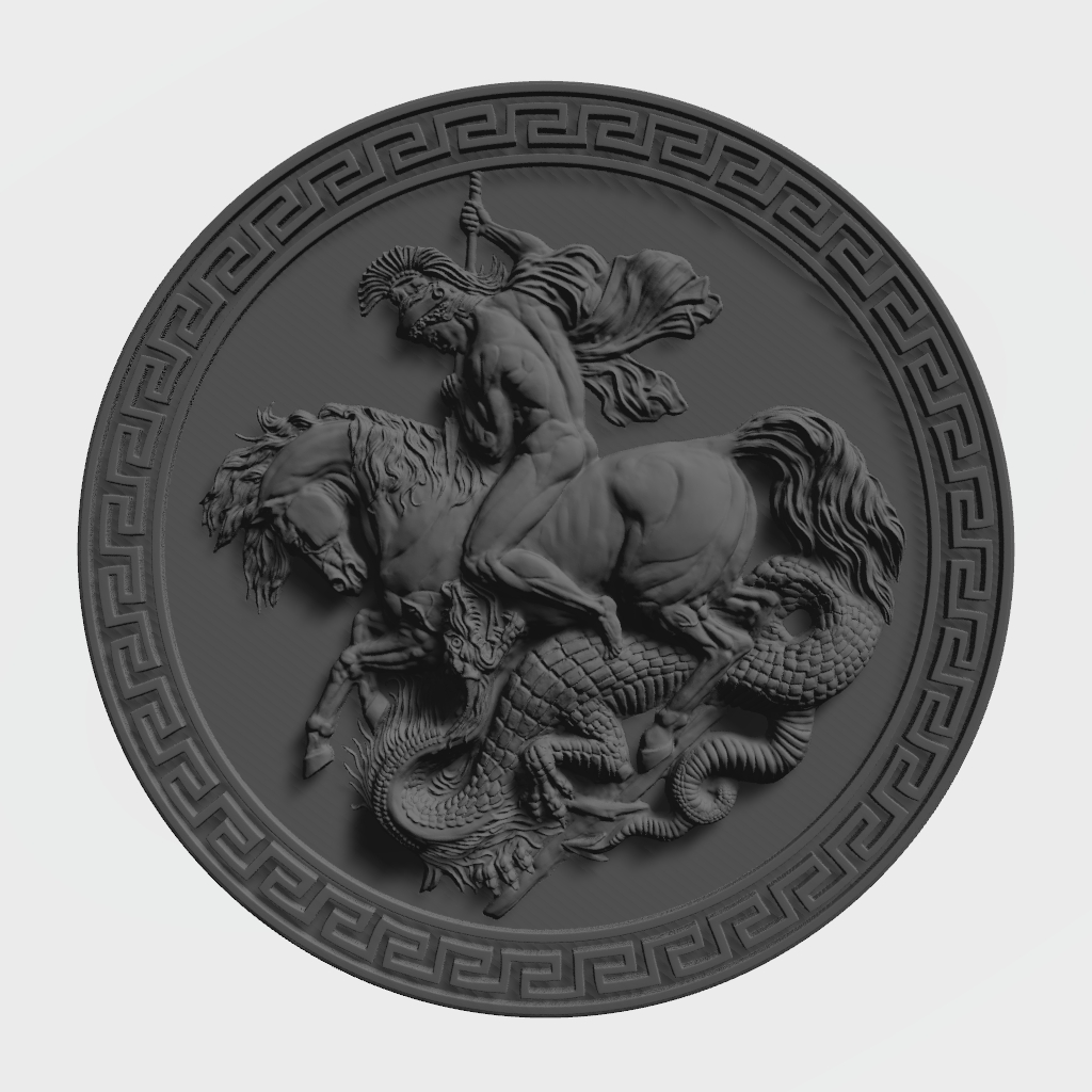 Saint George Dragon Sovereign Plaque CNC STL file preview 4