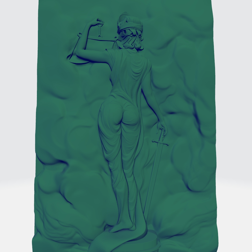 Scales Of Justice Lady Justice Nude CNC STL file preview