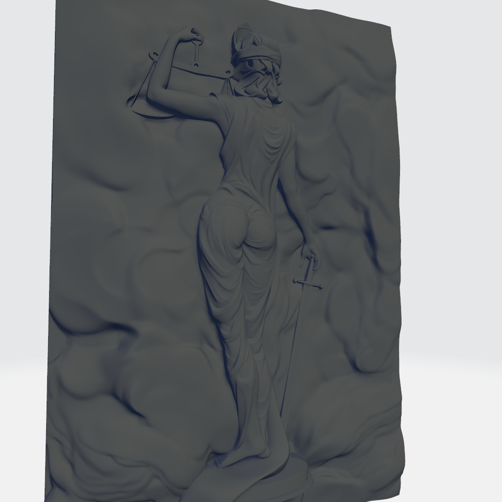 Scales Of Justice Lady Justice Nude CNC STL file preview 3