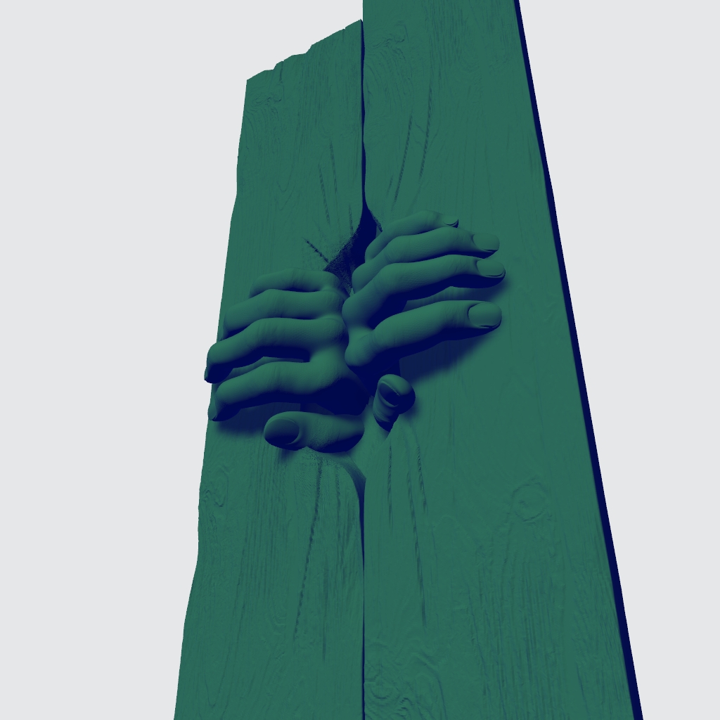 Scary Hands Wood Plank Wall Relief CNC STL file preview 2