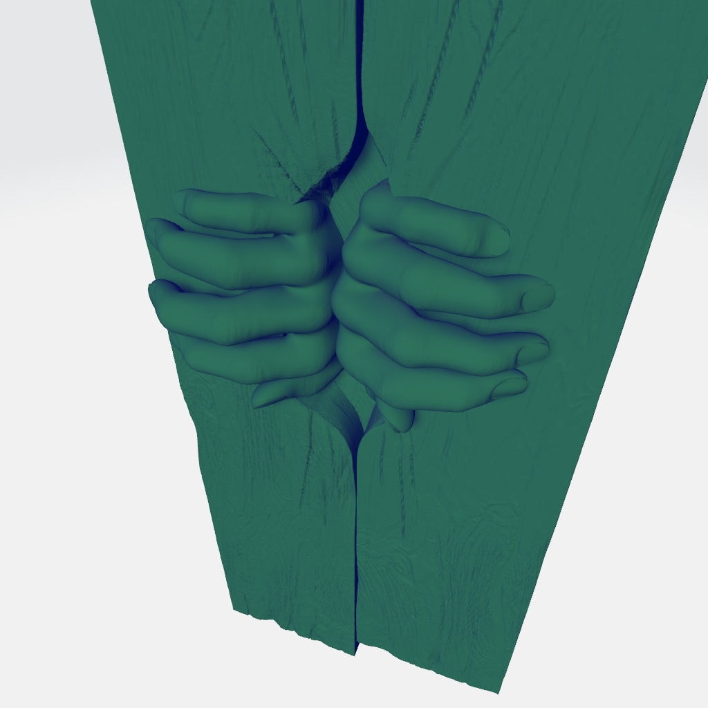 Scary Hands Wood Plank Wall Relief CNC STL file preview 4