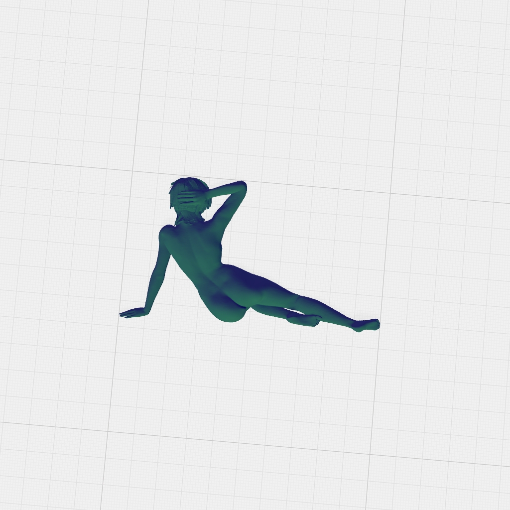 Sitting Nude Woman Girl Female Beauty CNC STL Model 02 CNC STL file preview 3