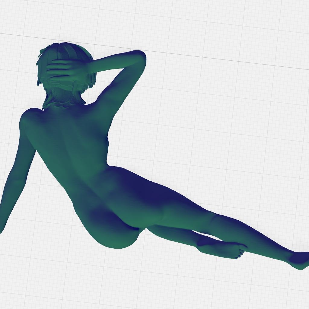 Sitting Nude Woman Girl Female Beauty CNC STL Model 02 CNC STL file preview 4