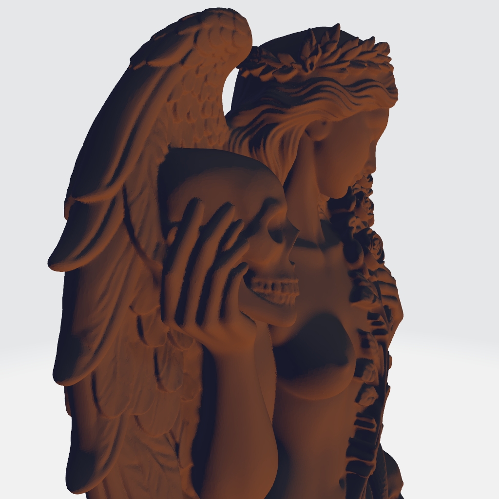 Skull Angel CNC STL file preview 2